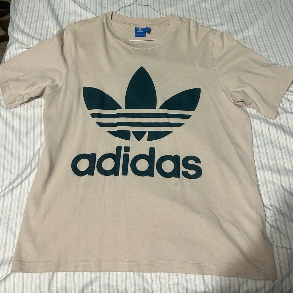 Adidas Cream Tee with Bold Logo